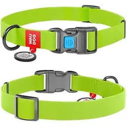 Нашийник для собак Waudog Waterproof водостійкий з QR-паспортом, пластикова пряжка-фастекс, S, Ш 15 мм, Дов 23-35 см (4823089323770)