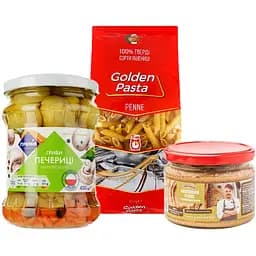 Набір: Пісна Паста з грибами та хумусом за рецептом Євгена Клопотенка