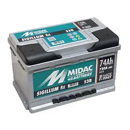 Акумулятор 6СТ-74A MIDAC Sigillum 12V, 74Ah (-/+) низький євро, EN720А