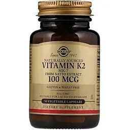 Вітамін К2 Solgar Vitamin K2 натуральний 100 мкг 50 вегетаріанських капсул