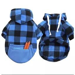 Худи Ginger для животных XL Клеточка с карманом синее