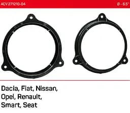 Проставки під динаміки 165 мм / 6.5" ACV 271210-04 для автомобілів Dacia, Fiat, Nissan, Opel, Renault, Smart, Seat - мініатюра 5