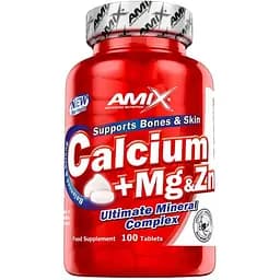 Вітаміни та мінерали AMIX Calcium + Mg and Zn, 100 таблеток