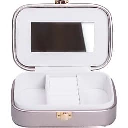 Скринька-органайзер для прикрас Yiwu з накидним замком 15x10x5 см срібна HP-5-33G