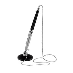Ручка кулькова на підставці Buromax Silver DeskPen сині чорнила 0.7 мм (BM.8146-01)