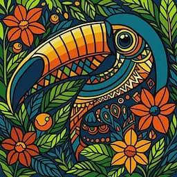 Картина по номерам "Витраж. Тукан" ©art_selena_ua Идейка KHO5163, 30х30 см