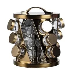 Карусель для спецій 12 баночок по 100 мл Золото Yiwu HP-1369