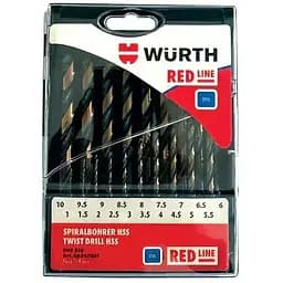 Набір свердел по металу HSS, DIN338 1,0-10.0мм 19 шт. RED LINE (арт. 06247001)