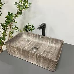 Умивальник VBI Arabba M dark stone matt накладний VBI-013503, Коричневий