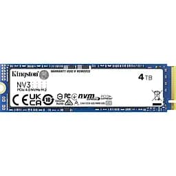 SSD накопичувач Kingston NV3 4TB M.2 2280 PCIe Gen 4.0 x4 (SNV3S/4000G) [122173]