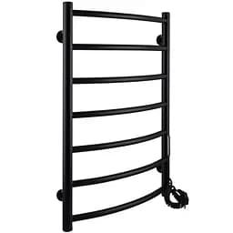 Електрична рушникосушка Unio LD ЕU 700-500-7 BLK Драбинка Дуга чорна, Чорний матовий, Праве, Електронний - мініатюра 2
