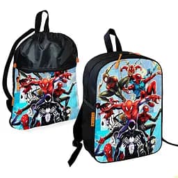 Школьный рюкзак детский Человек-паук + Сумка для обуви спортивной формы рюкзак-мешок мальчику (01893)