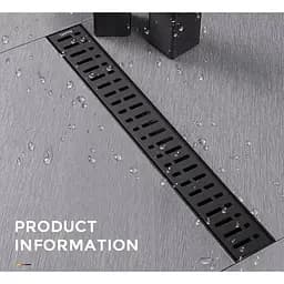 Душовий канал Gappo G87007-36 70x700 мм нержавіюча сталь чорний