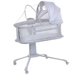 Дитяче ліжечко-люлька 3 в 1 Mastela 3378 приставна, музика, таймер, москітна сітка, білий