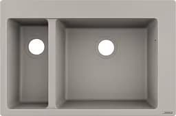 Кухонна мийка Hansgrohe S510-F635 770x510 на дві чаші 180/450 Concretegrey 43315380, Sand