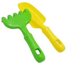 Набір для пісочниці "Ромашка №5" Colorplast 1135 лопатка, граблі Зелено-жовтий