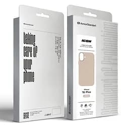 Силиконовый чехол для Apple iPhone 16 Plus, ICON2 Case, бежевый, противоударный, панель, защита всего корпуса, матовая поверхность Soft Touch, выступает над дисплеем, совместим с защитными стеклами и пленками, с микрофиброй, ArmorStandart (ARM79630) - мініатюра 9