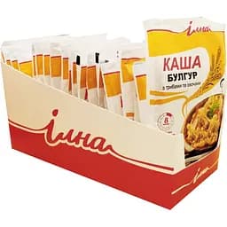 Каша швидкого приготування Ілна Булгур з грибами та овочами 800 г (20 шт. х 40 г)