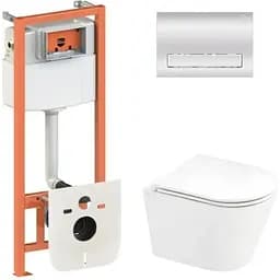 Набір Q-tap Nest 4 в 1 підвісний унітаз Scorpio Ultra Quiet 520x365x365 + комплект інсталяції QT1433053EUQW45168