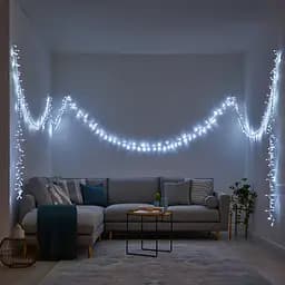 Новогодняя гирлянда комнатная нить GarlandoPro 16 м 160 LED белый провод Белый свет W160LED16MWW