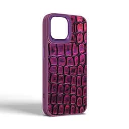 Кожаный чехол для Apple iPhone 14, Harder Kaiju Skin, фиолетовый, термополиуретан ТПУ + экокожа с эффектом текстуры монстра, панель, защита корпуса, противоударный, микрофибра, рамка вокруг камеры, защита всего корпуса, (ARM76854) - мініатюра 2