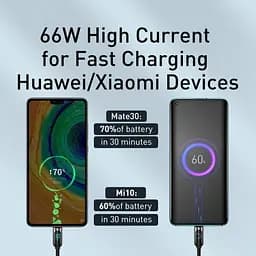Кабель Baseus Display Fast Charging Cable USB to Type-C 66W 2m CASX020101 Black - мініатюра 6