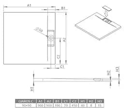 Душовий піддон Radaway Giaros C 90x90 MKGC9090-03 - мініатюра 3
