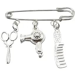 Брошь Ножницы фен гребешок на булавке (84946798)