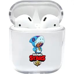 Прозорий силіконовий чохол Apple AirPods з малюнком - SHARK LEON / Brawls Stars (KAP1100)
