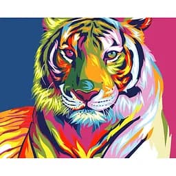 Картина за номерами на підрамнику Brushme Тигр в стилі поп арт