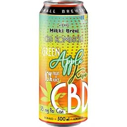 Напій слабогазований Mikki Brew CBD Kombucha Green Apple Kiwi 0.5 л з/б
