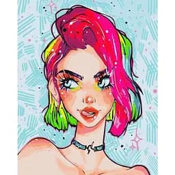 Картина за номерами Brushme Леді грандж @nila_art_art BS53389 40х50 см