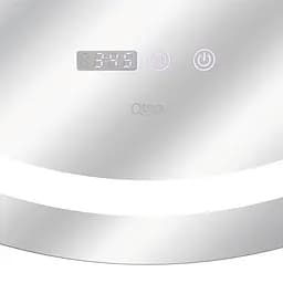 Дзеркало Qtap Mideya R800 з LED-підсвічуванням Touch, з антизапотіванням, з годинником, диммером яскравості QT2078NCR8080W - мініатюра 6