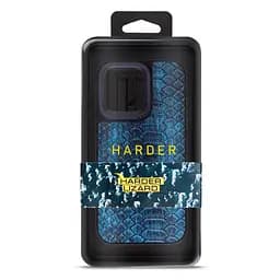 Кожаный чехол для Apple iPhone 15 Pro Max, Harder Lizard, синий, термополиуретан ТПУ + экокожа с имитацией кожи ящерицы, панель, защита корпуса, противоударный, микрофибра, рамка вокруг камеры, защита всего корпуса, (ARM76875) - мініатюра 3