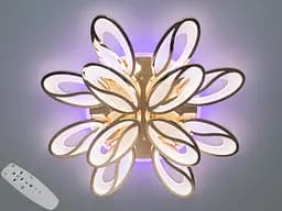 Люстра стельова LED Diasha 8090/8+4G, 190W, 3200K-6500K, золото, сучасний стиль для вітальні, дитячої, кухні, кабінету, офісу