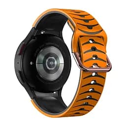 Ремінець для Samsung Galaxy Watch 4 Classic 42mm - оранжево-чорний ширина кріплення 20мм силікон Watchbands Scales (W20-0WB66906967) - мініатюра 2
