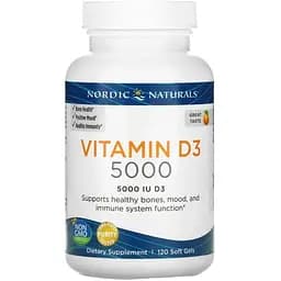 Витамин D3 Nordic Naturals Vitamin D3 5000 IU, 120 капсул - Апельсин
