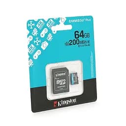 Карта пам'яті Kingston Canvas GO! Plus microSDHC Class 10 UHS-I U3(R200MB/s), 64GB