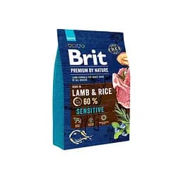 Сухой корм Brit Premium Sensitive Lamb&Rice 3 кг для собак с чувствительным пищеварением.