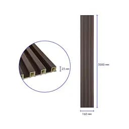 Декоративна стінова рейка Sticker Wall 160x23x3000мм (D) SW-00001535 Темно-коричнева - мініатюра 3