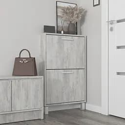 Полиця для взуття Flamecame підлогова на 2 шухляди з ДСП F-158 Бетон