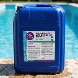 Рідкий засіб для зниження pH у басейні POOLMAN PH MINUS S 20 л для підтримки правильного pH води - мініатюра 2