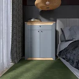 Тумба Еверест Нордік-800 закрита 80х38х100 см графіт + дуб крафт золотий (EVR-5530)