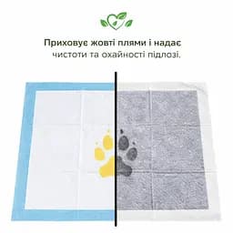 Пелюшки для собак Пухнасте Щастя 40х60 см з бамбуковим вугіллям 50 шт. Чорні - мініатюра 4