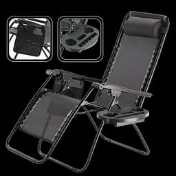 Шезлонг JUMI Relax Black до 130 кг.! - мініатюра 4