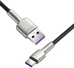 Кабель Baseus Cafule Series Metal Data Cable USB to Type-C 66W 1m Black - мініатюра 3