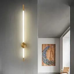 Лінійний настінний латунний світильник Line F Pipeline 100 см Арт. WB4/1000 AB