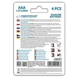 Батарейка Esperanza AAA LR03 Alkaline х 4 (EZB102) - мініатюра 3