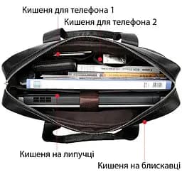 Сумка чоловіча 14678 для ноутбука Vintage чорна - мініатюра 8
