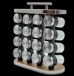 Набір для спецій 16 відсіків — Stainless steel and wood